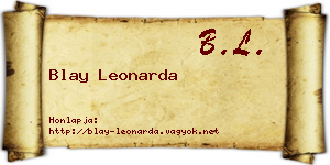 Blay Leonarda névjegykártya